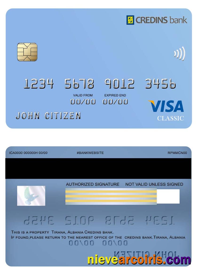 Afghanistan Credins bank visa debit